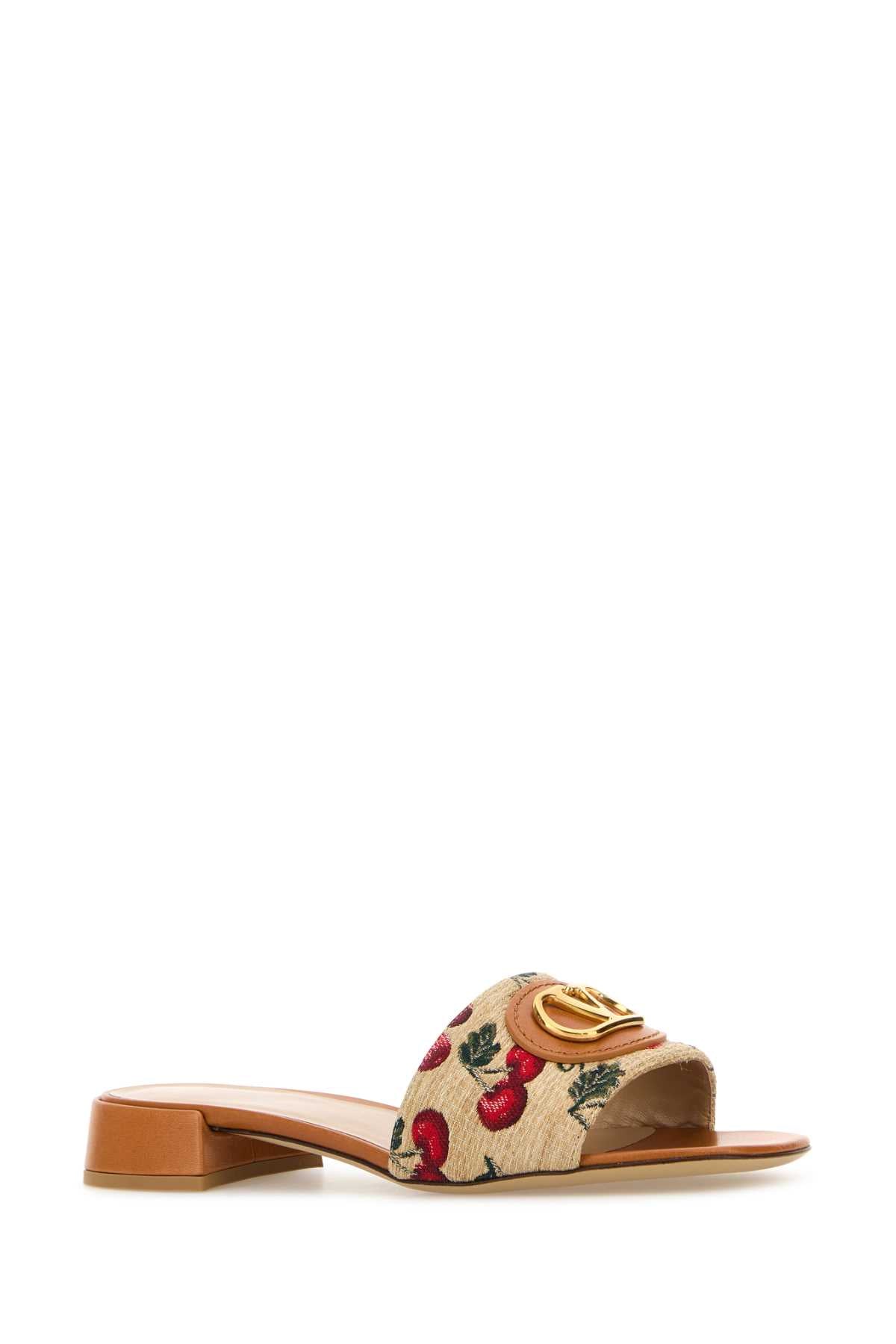VALENTINO GARAVANI Embroidered VLogo Signature Slippers for Women