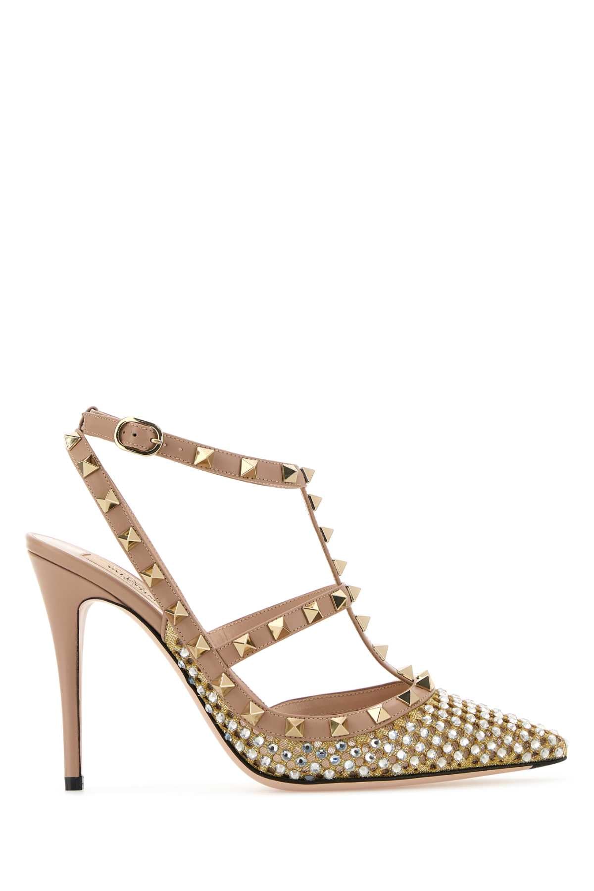 VALENTINO GARAVANI Embellished Mesh Rockstud Pumps - 10 cm Heel Height