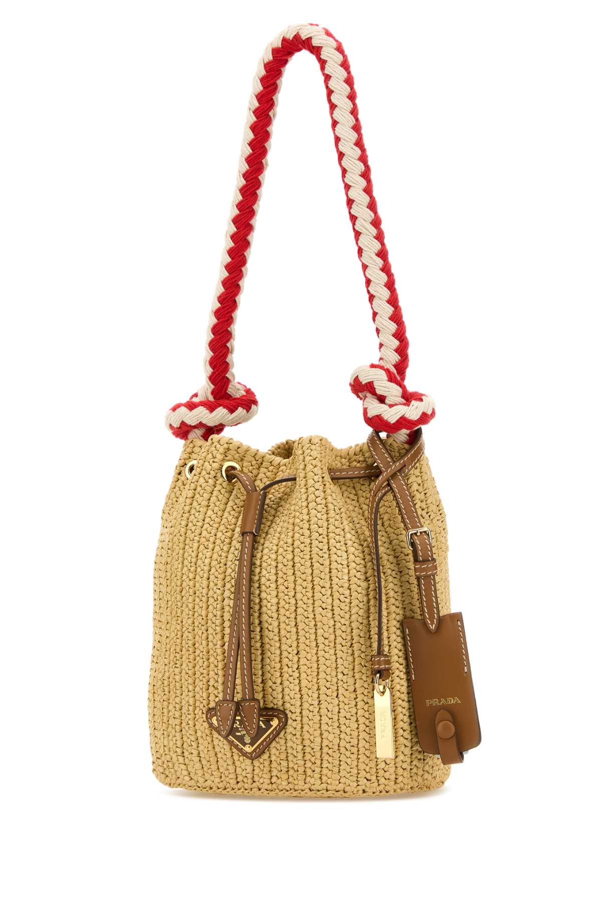 PRADA Mini Crochet Bucket Handbag