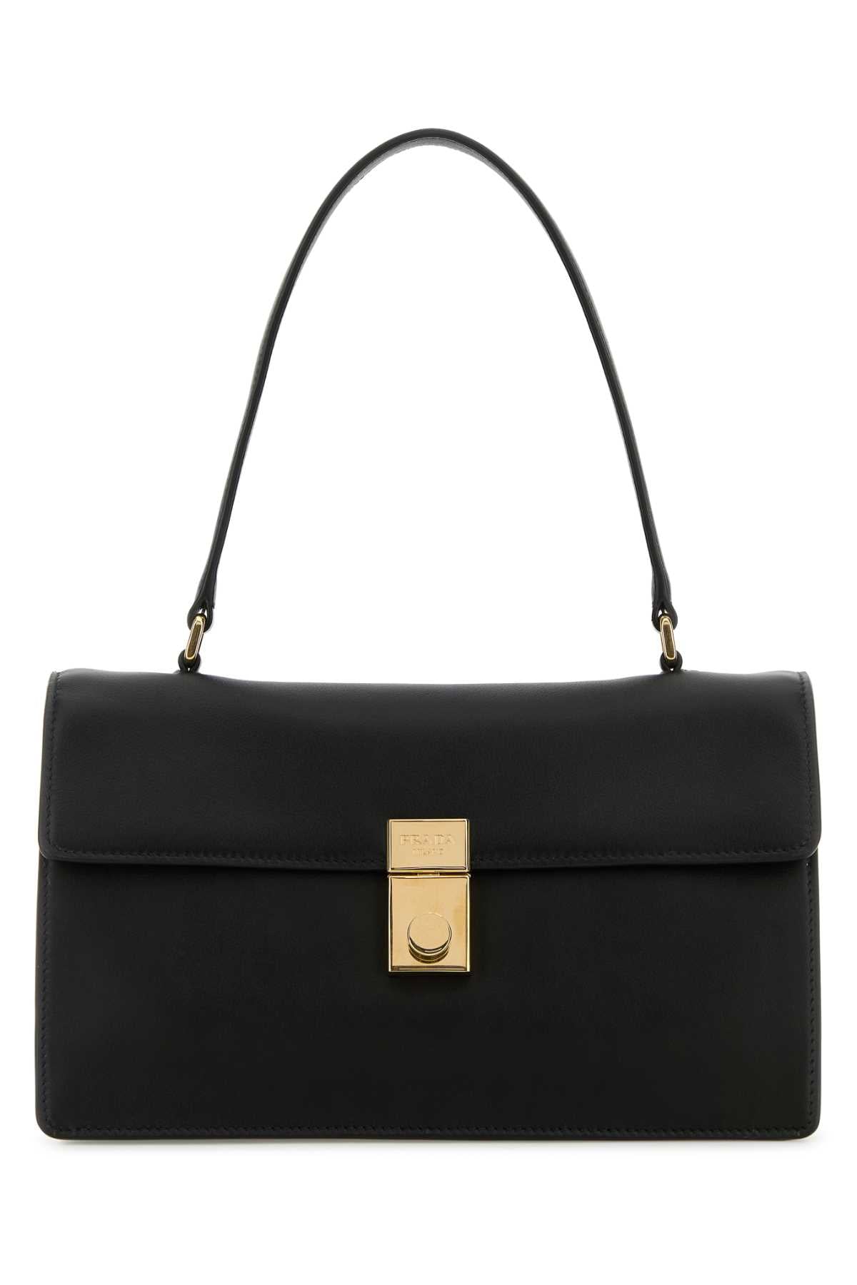 PRADA Elegant Black Leather Handbag - 28 cm Width