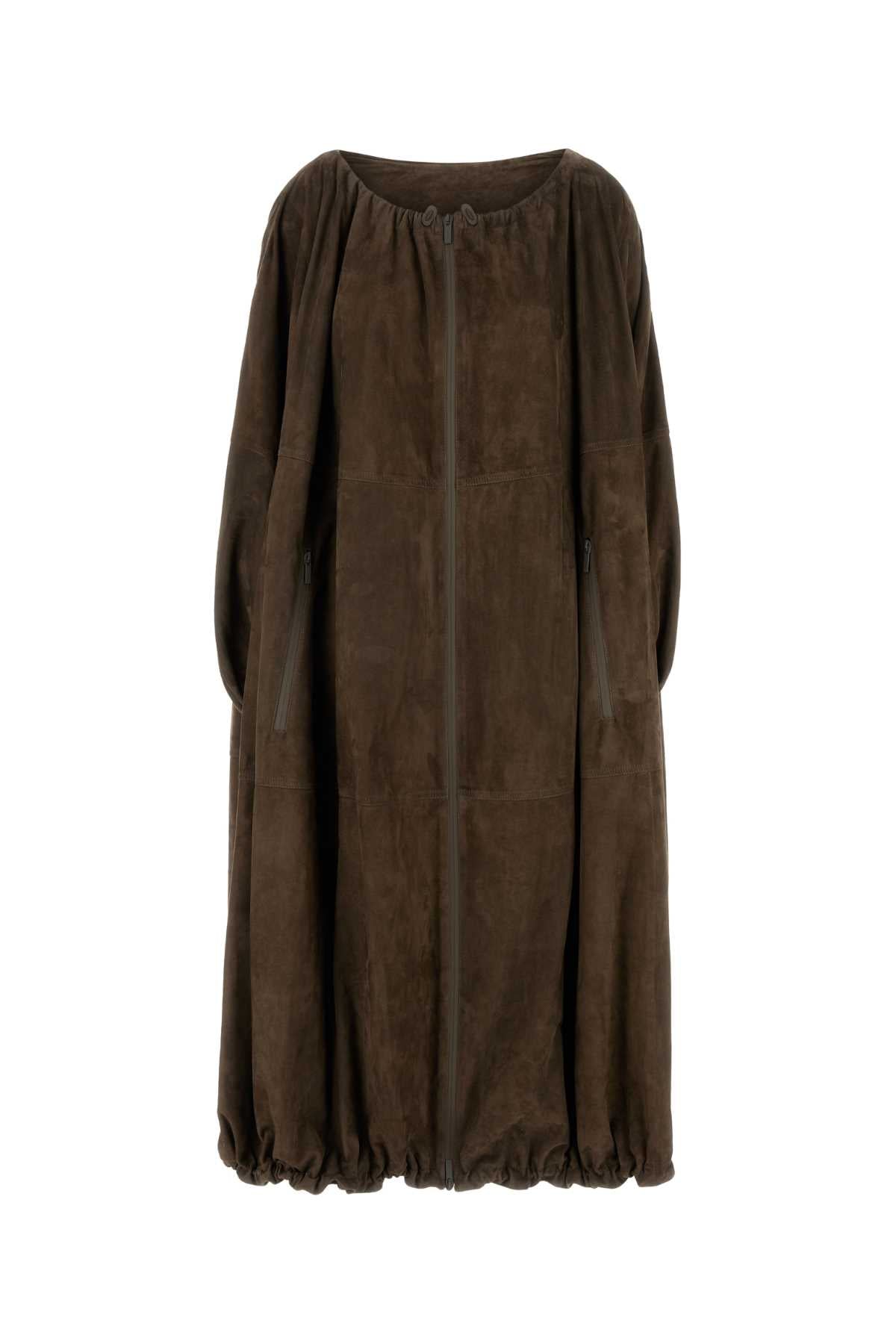 Ferragamo Elegant Suede Overcoat for Women - Fall/Winter Collection