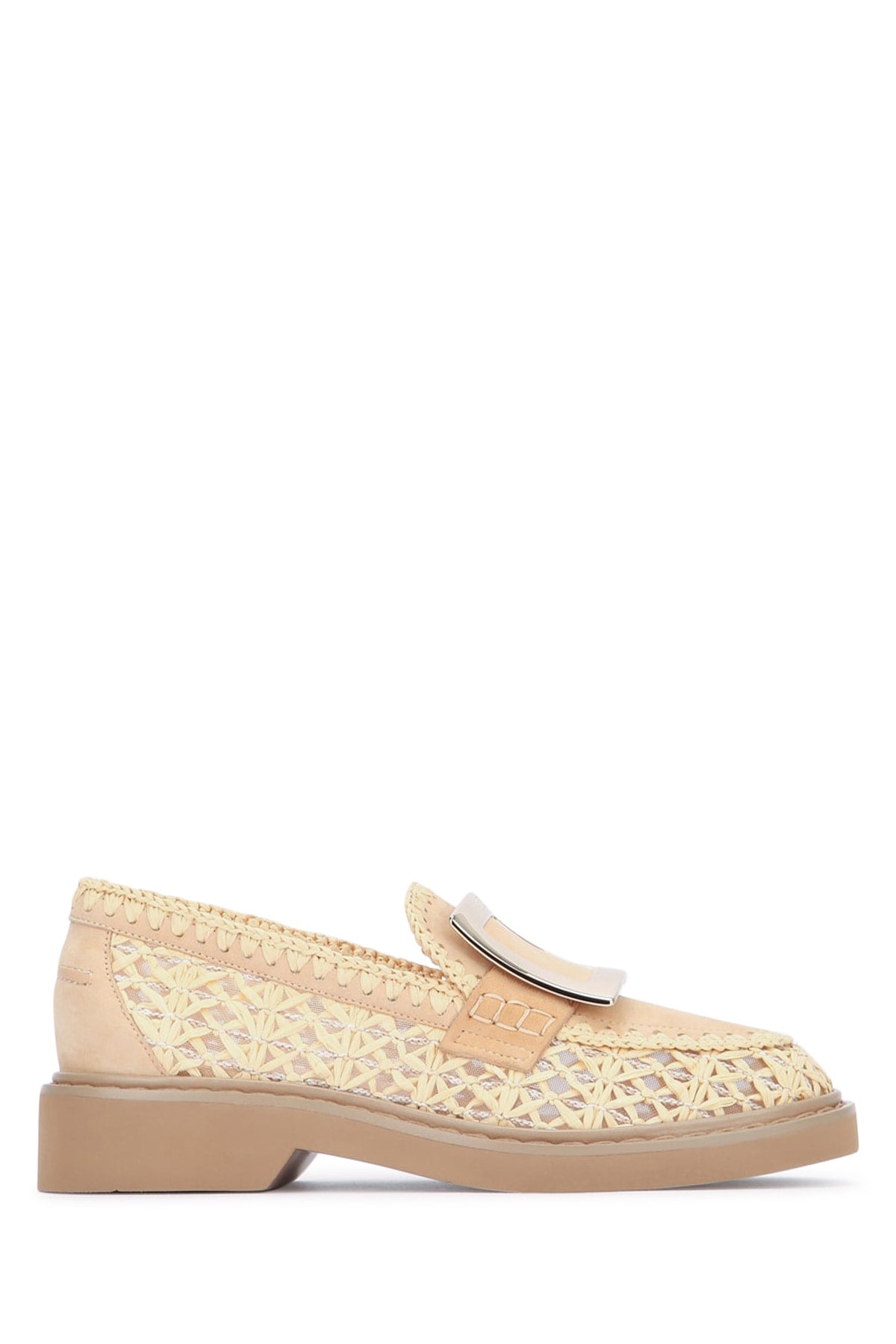 ROGER VIVIER Braided Raffia Loafers - Women's Mini Style
