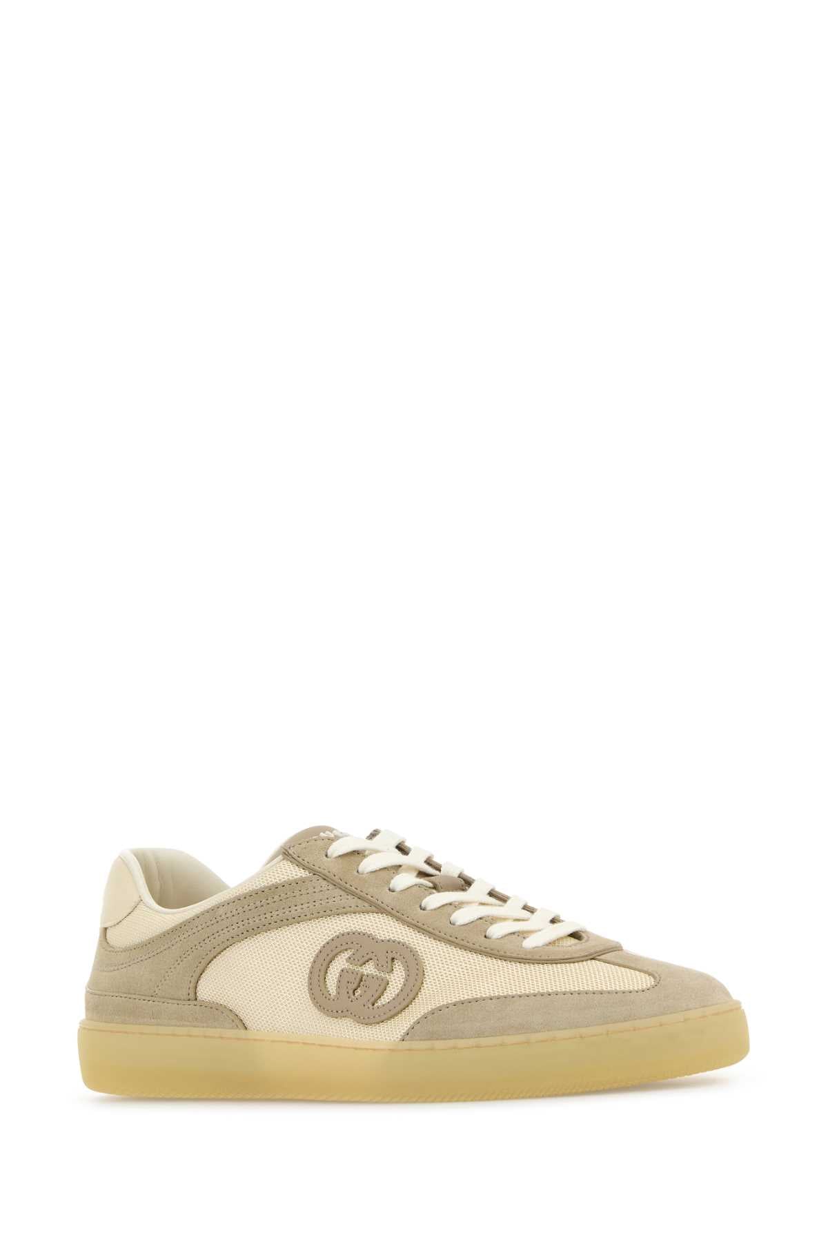 GUCCI Two-tone Mesh and Suede Sneakers for Men