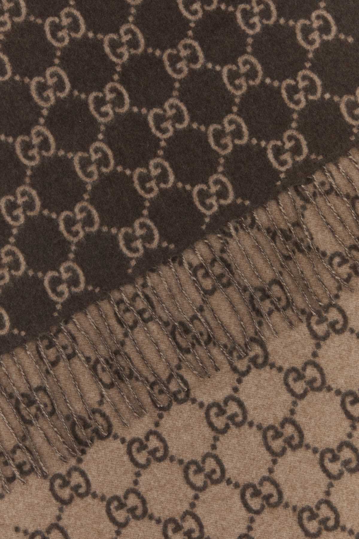 GUCCI Embroidered Cashmere Scarf - 190 cm x 45 cm