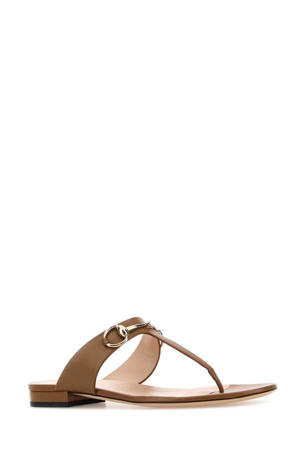 GUCCI Leather Thong Slippers for Women