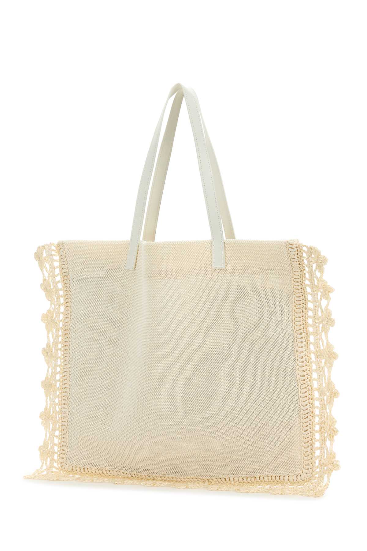 JW ANDERSON Ivory Crochet Handbag - 45 cm Width, 40 cm Height