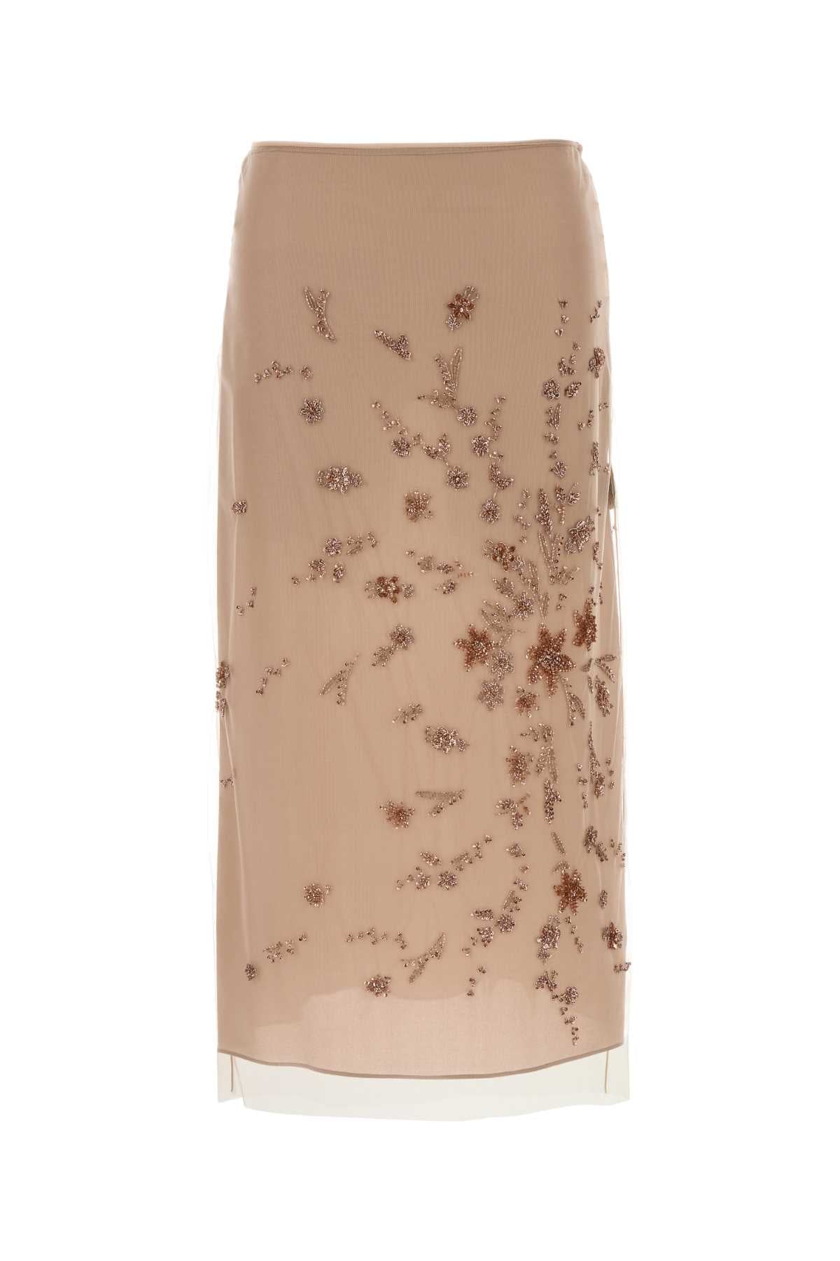 FENDI Antiqued Tulle Mini Skirt