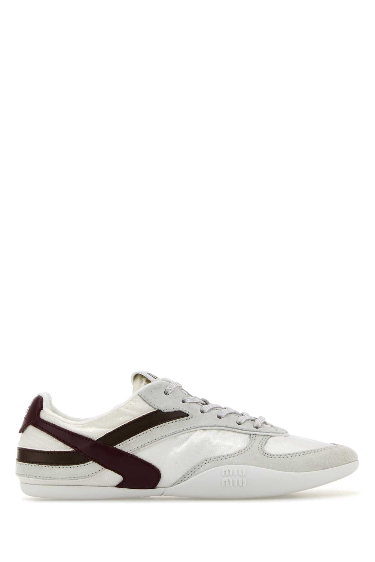 MIU MIU Two-tone Tech Fabric and Suede Gymnasium Sneakers