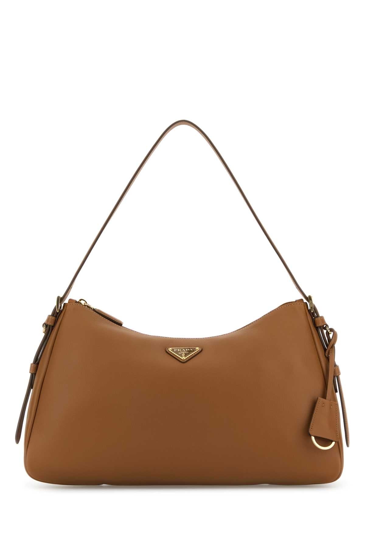 PRADA Classic Leather Shoulder Handbag - 39cm x 21cm x 10.5cm
