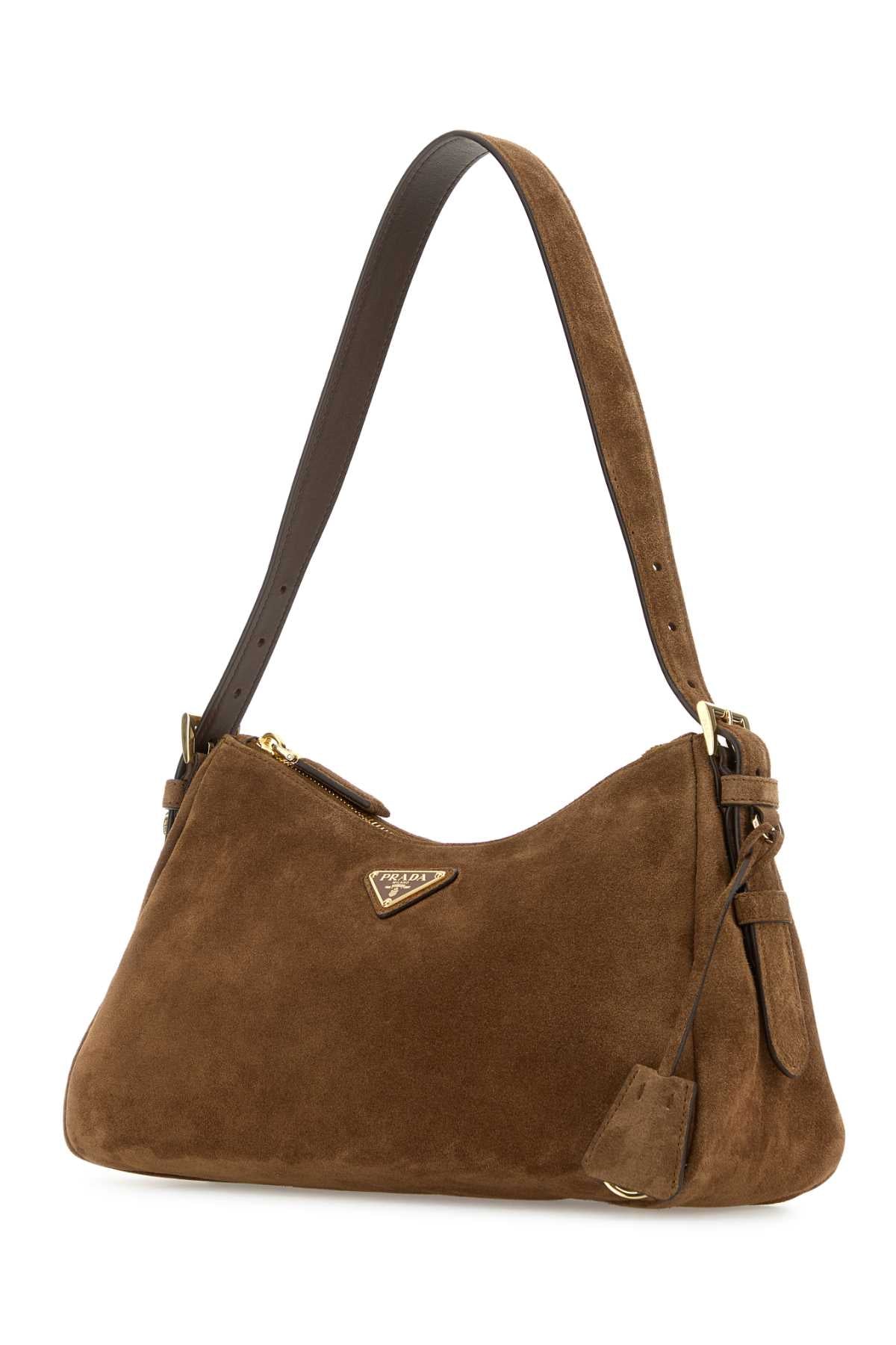 PRADA Medium Suede Shoulder Handbag