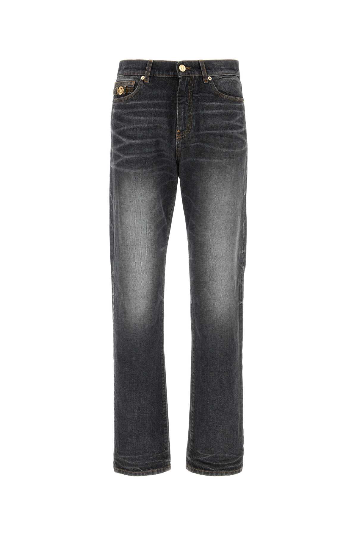 VERSACE Stylish Black Denim Jeans for Men