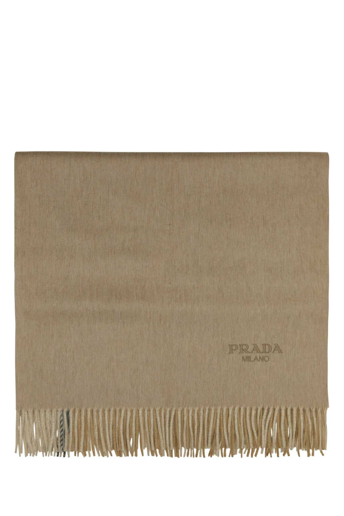 PRADA Two-Tone Cashmere Blend Blanket - 145x185 cm