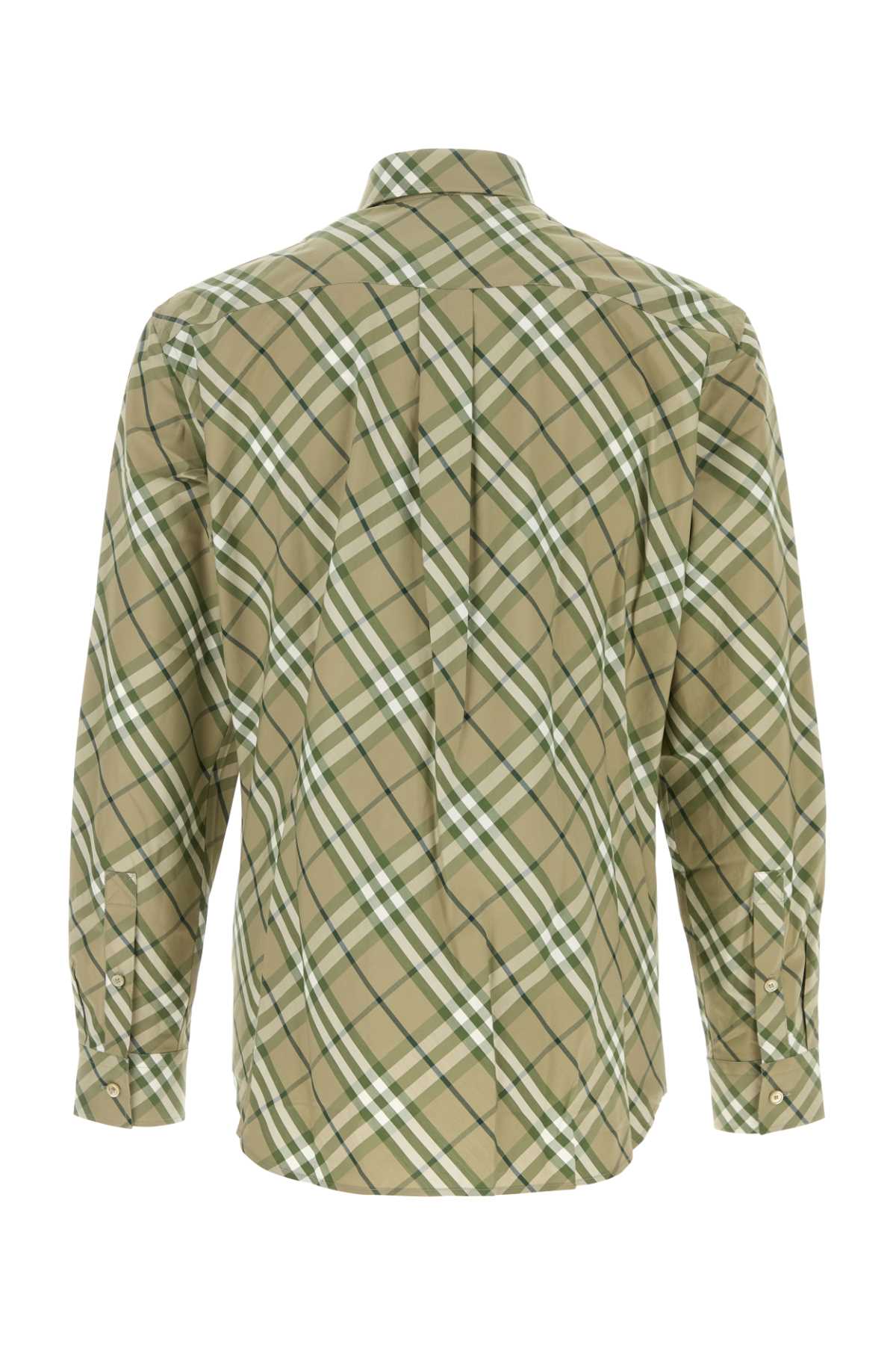 BURBERRY Checked Embroidered Poplin Shirt - Men’s