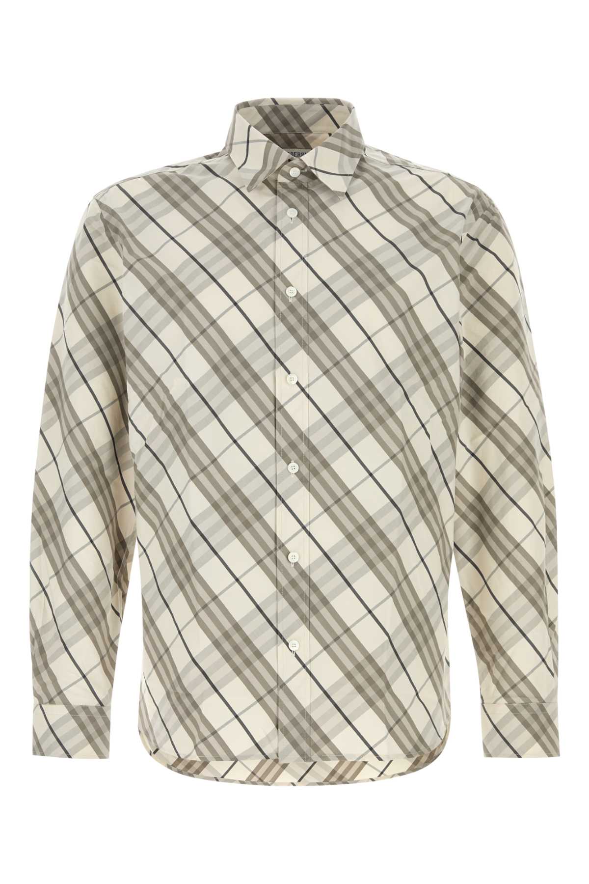 BURBERRY Checked Embroidered Poplin Shirt for Men