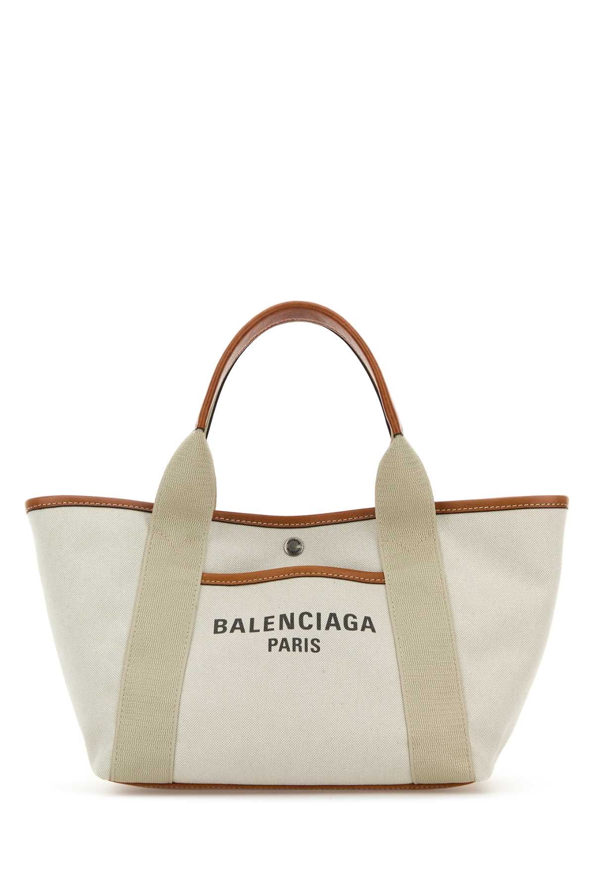BALENCIAGA Mini Sand Canvas Small Biarritz Shopping Handbag