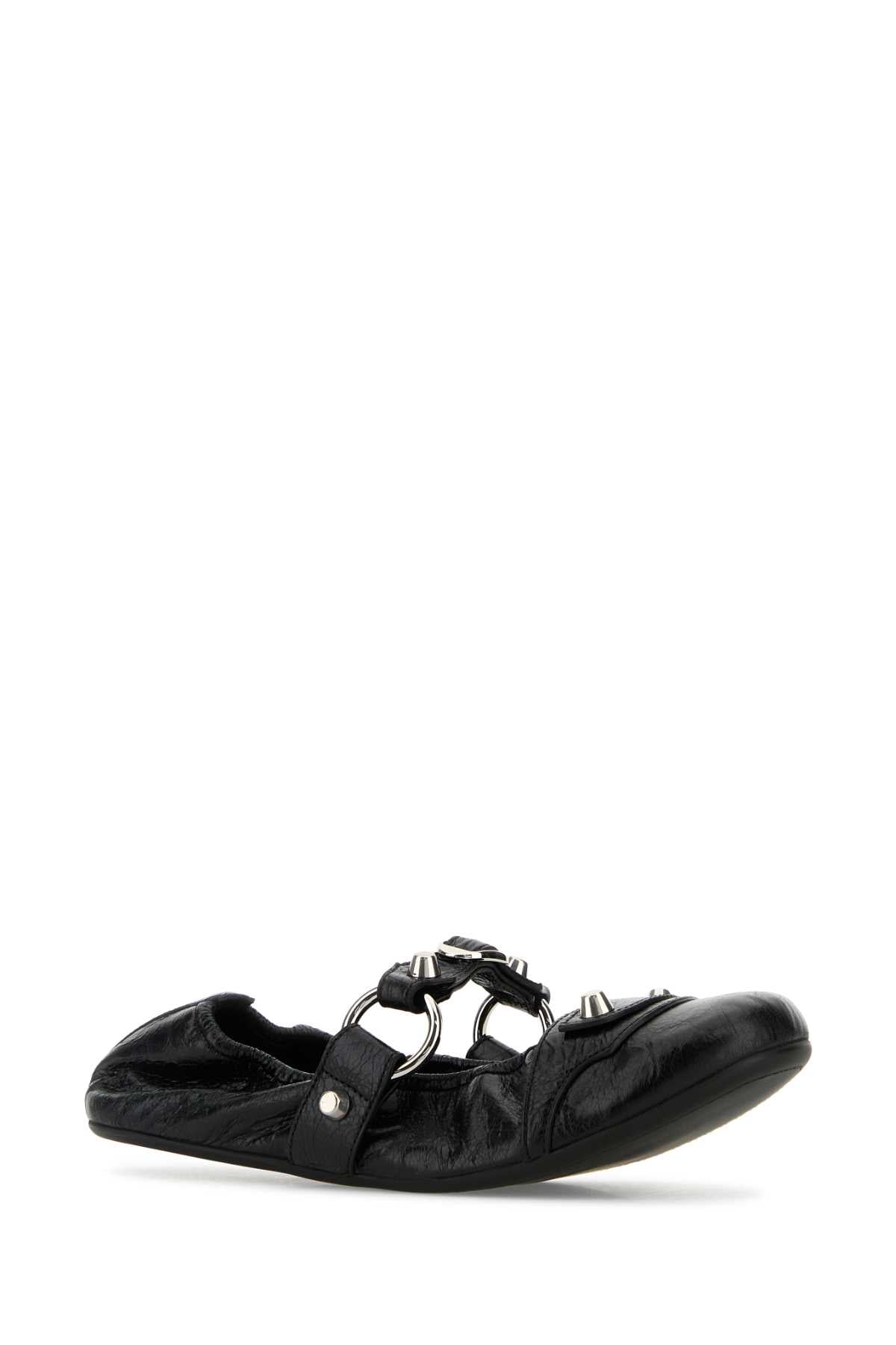 BALENCIAGA Women’s Leather City Ballerinas