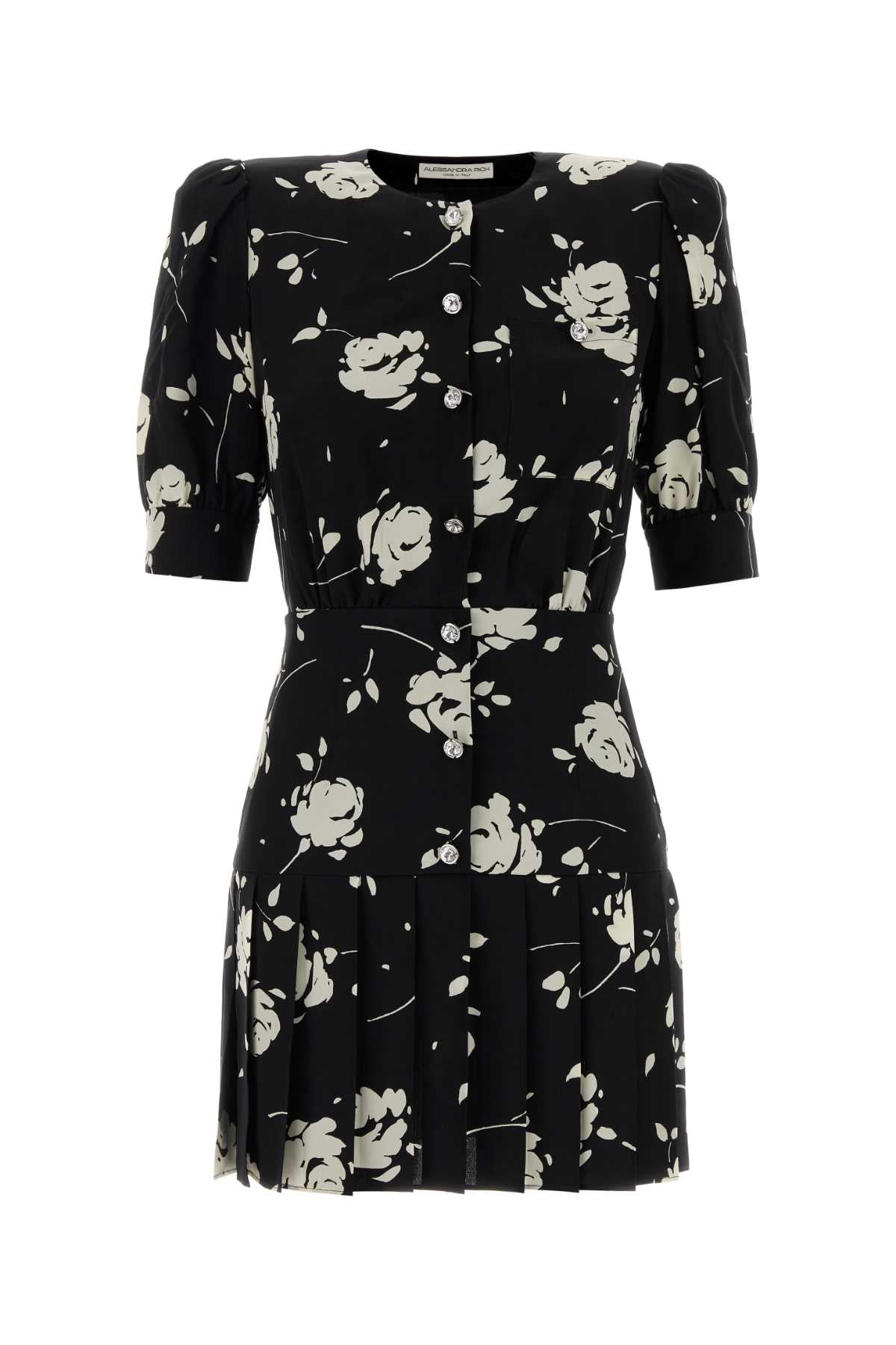 ALESSANDRA RICH Printed Silk Mini Dress for Women