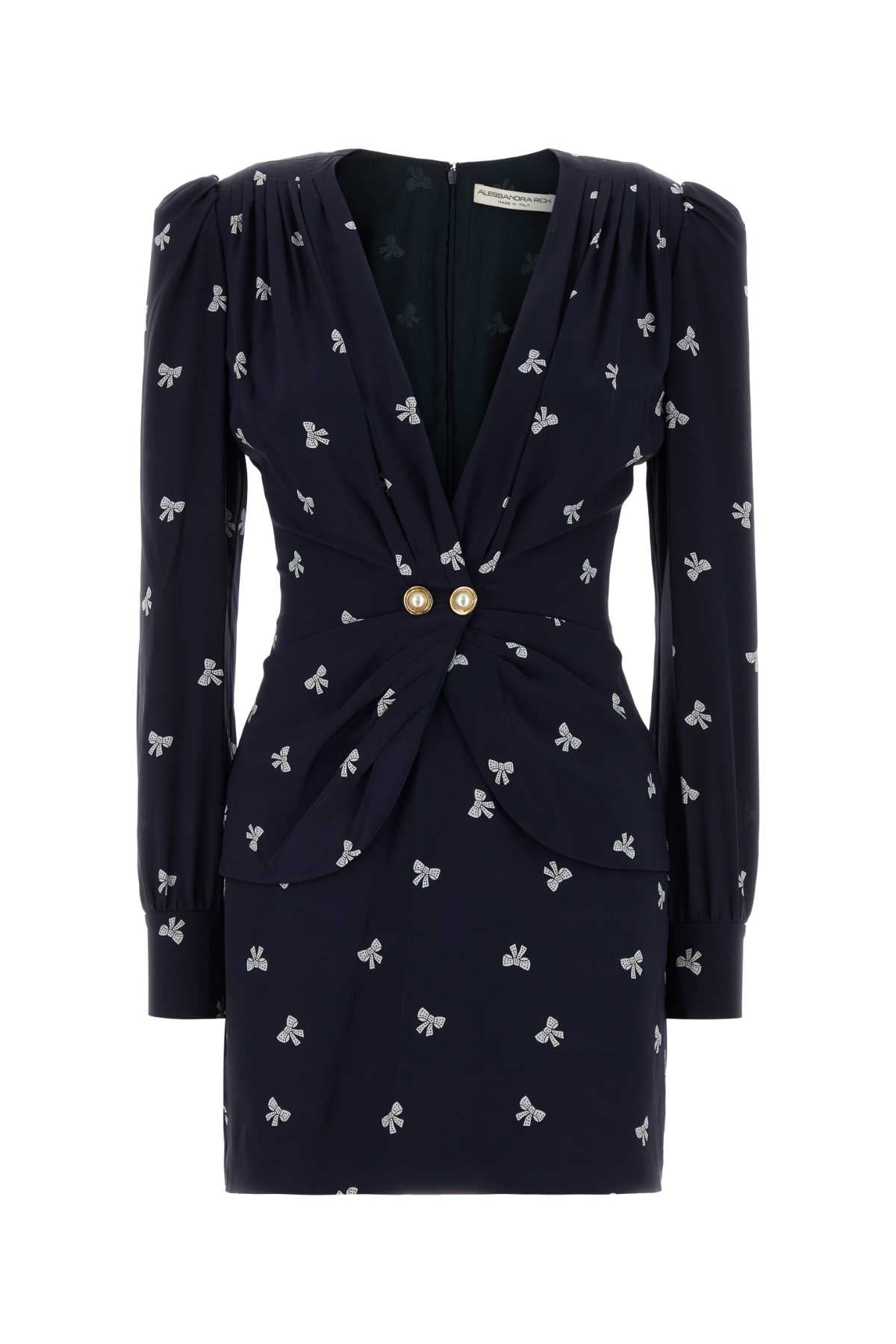 ALESSANDRA RICH Chic Printed Silk Mini Dress for Women