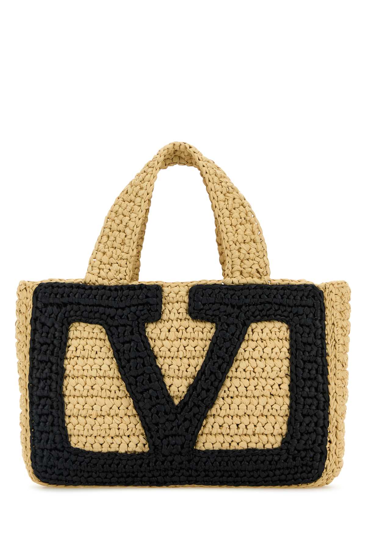 VALENTINO GARAVANI Mini Raffia Superstar Shopping Handbag