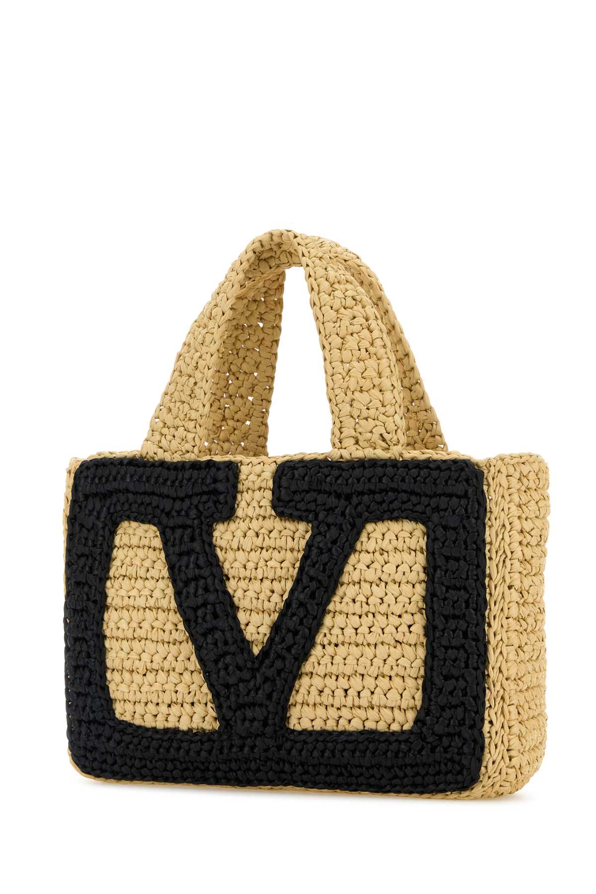 VALENTINO GARAVANI Mini Raffia Superstar Shopping Handbag