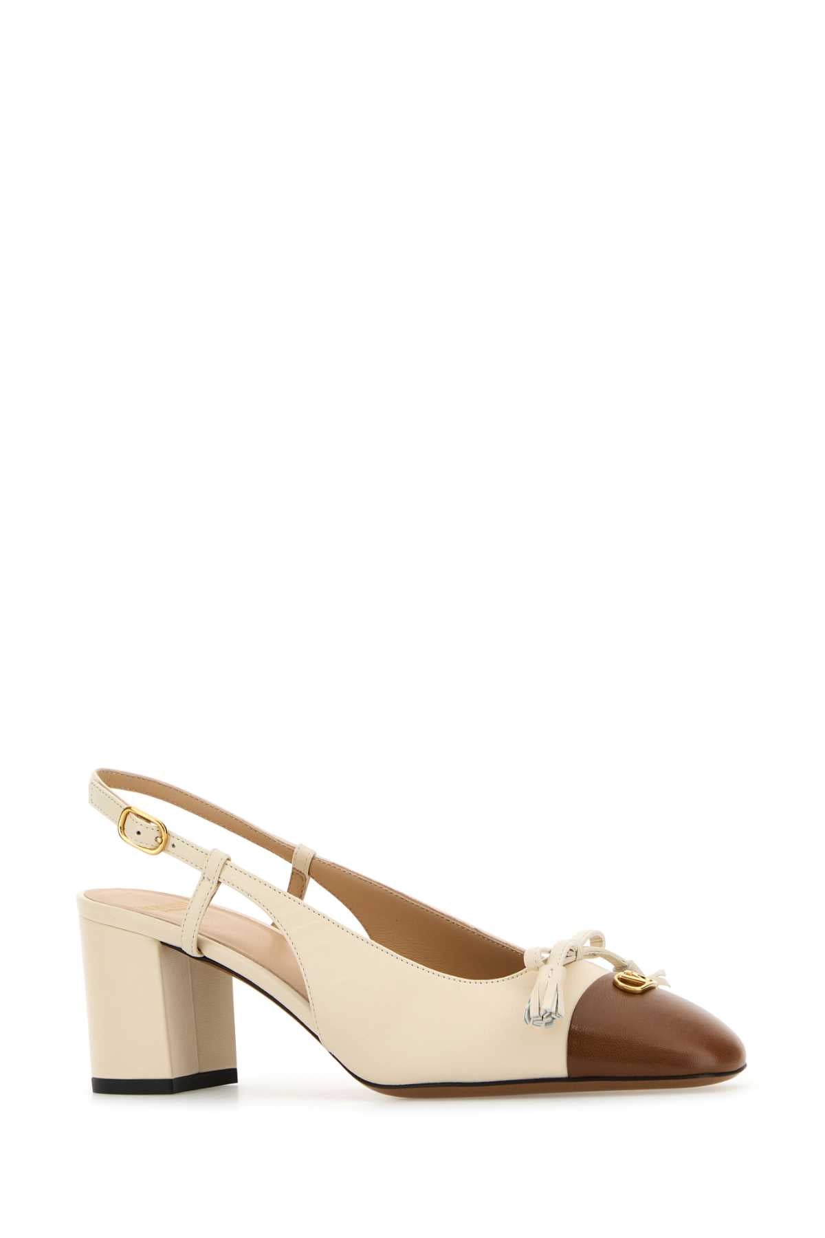 VALENTINO GARAVANI Signature Sand Leather VLogo Pumps - 6 cm Heel Height