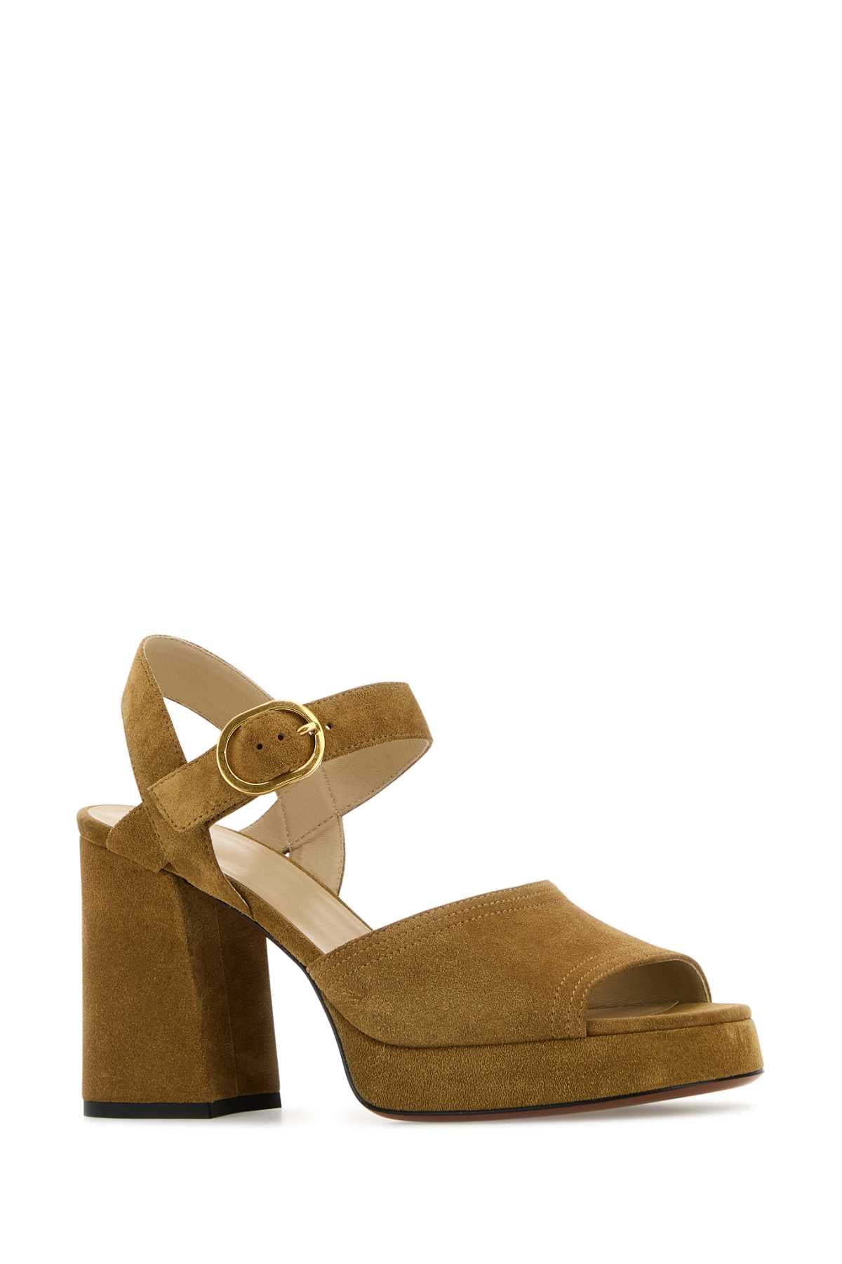VALENTINO GARAVANI Suede VLogo Signature Sandals with 9.5cm Heel Height