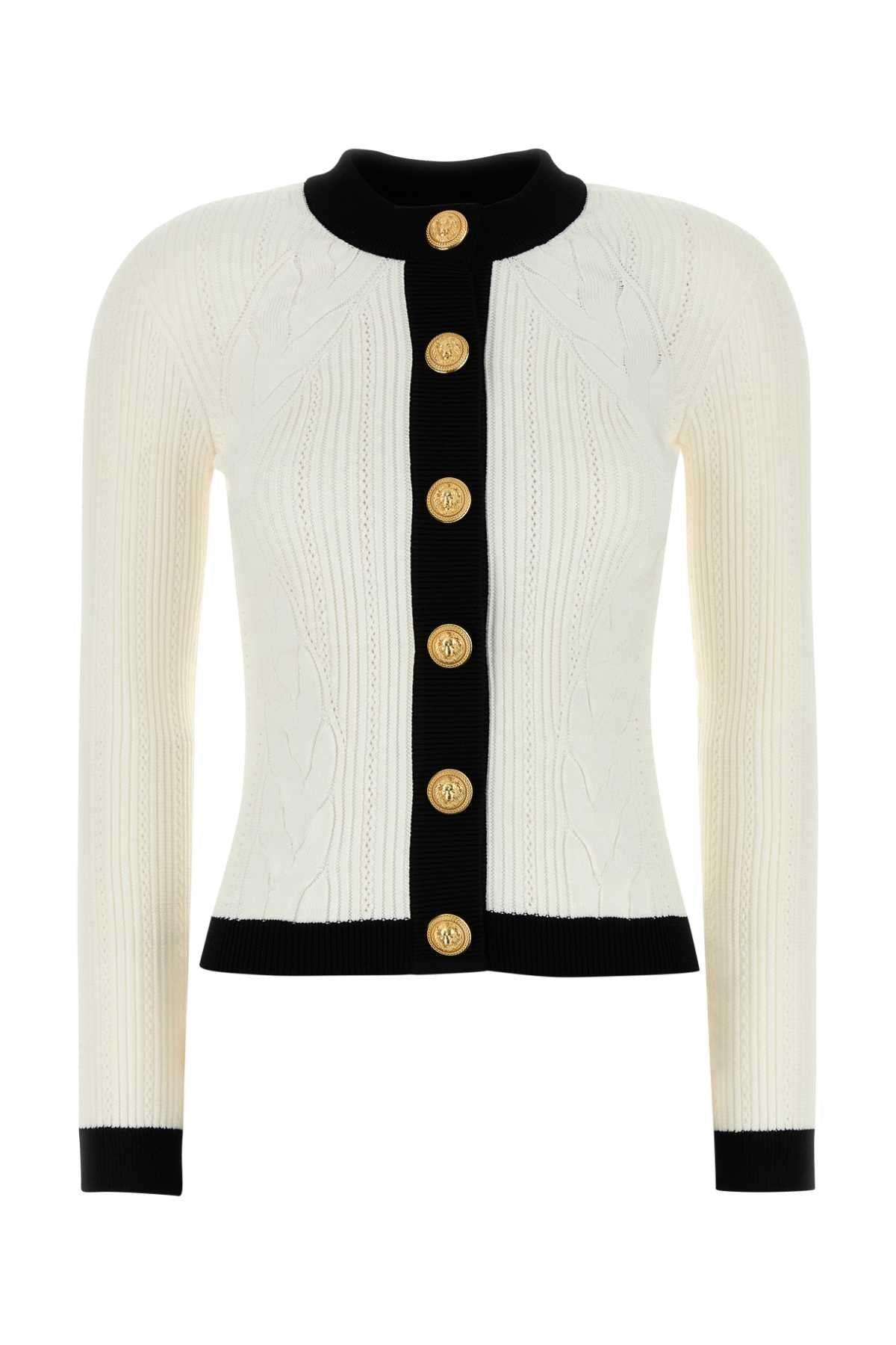 BALMAIN Chic Viscose Blend Cardigan for Women - Fall Collection