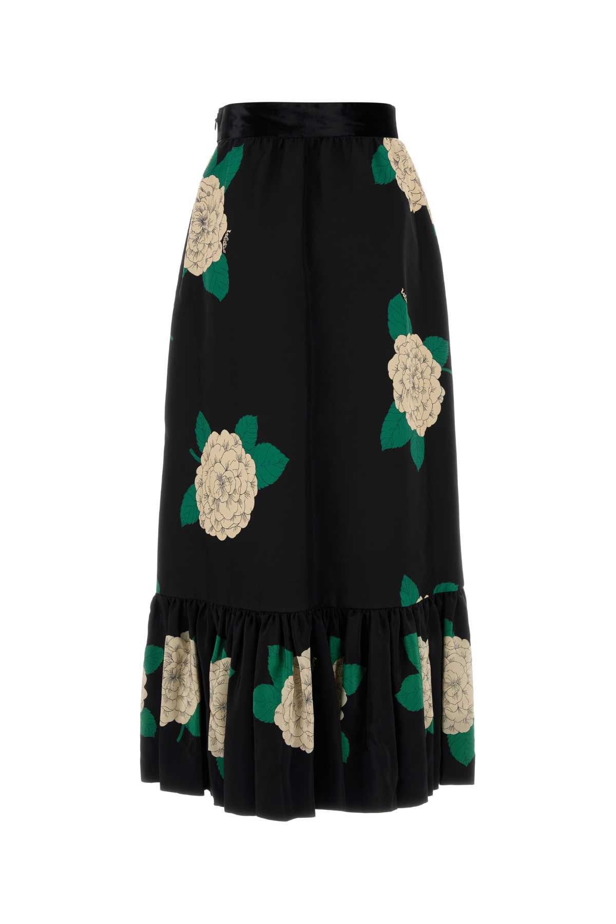 VALENTINO GARAVANI Floral Printed Wool Blend Skirt for Women