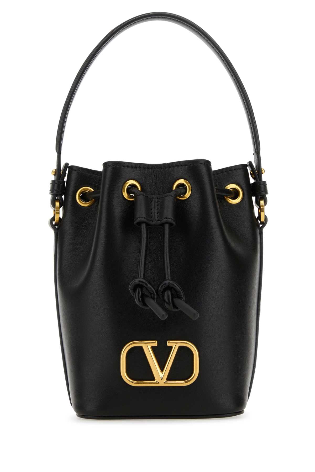 VALENTINO GARAVANI Mini Leather VLogo Signature Bucket Handbag