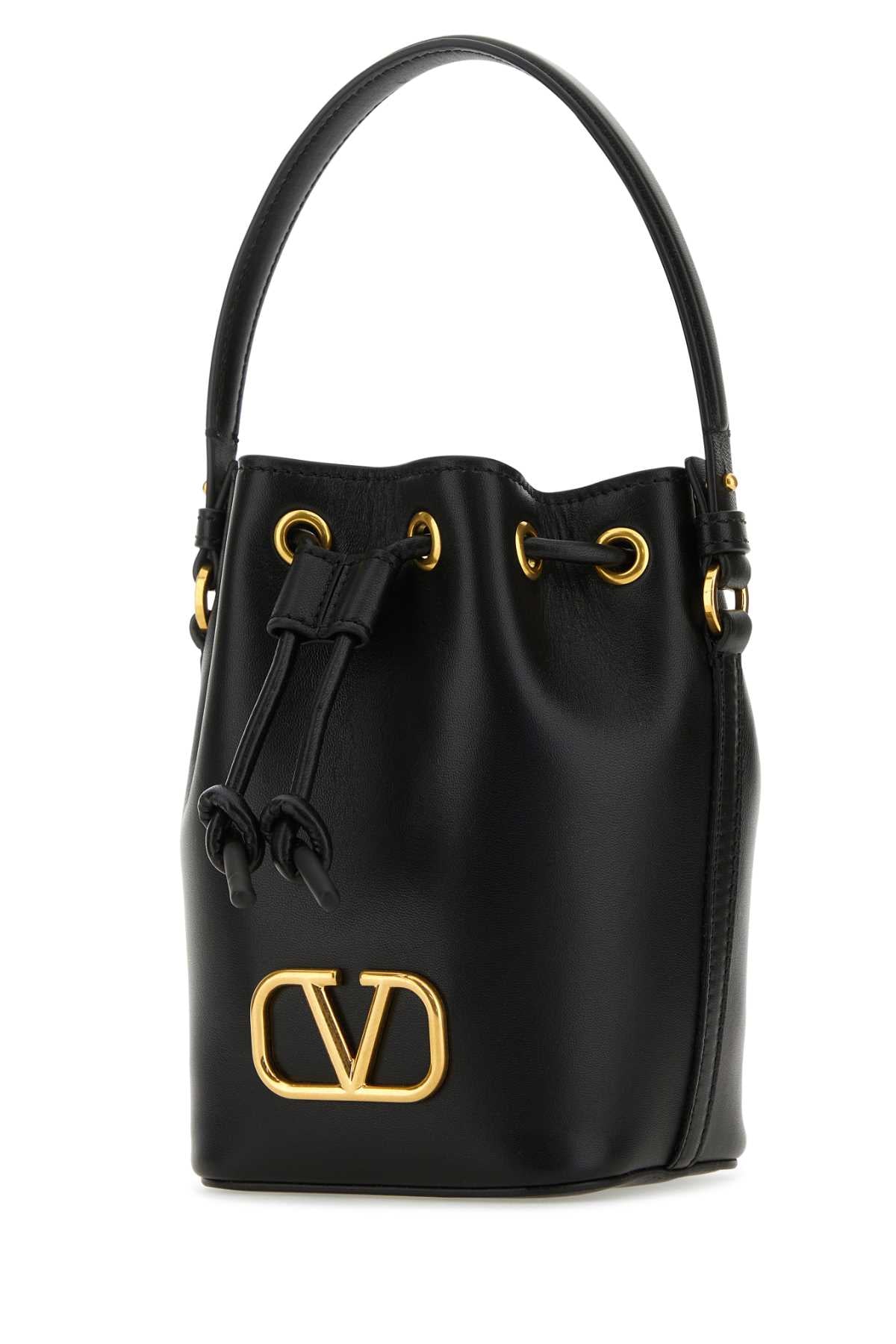 VALENTINO GARAVANI Mini Leather VLogo Signature Bucket Handbag