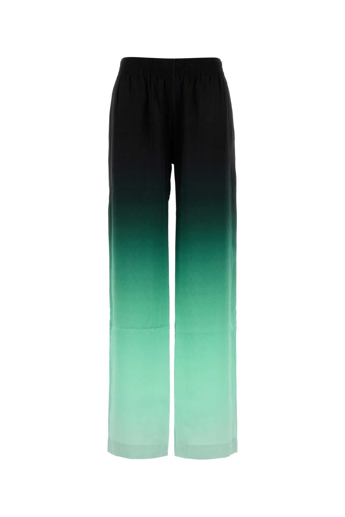 CASABLANCA Embroidered Satin Wide-Leg Pant