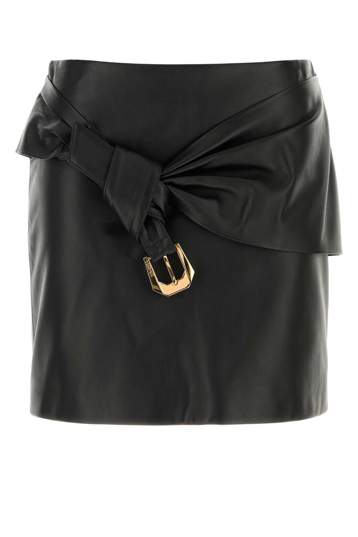 VERSACE Chic Leather Mini Skirt