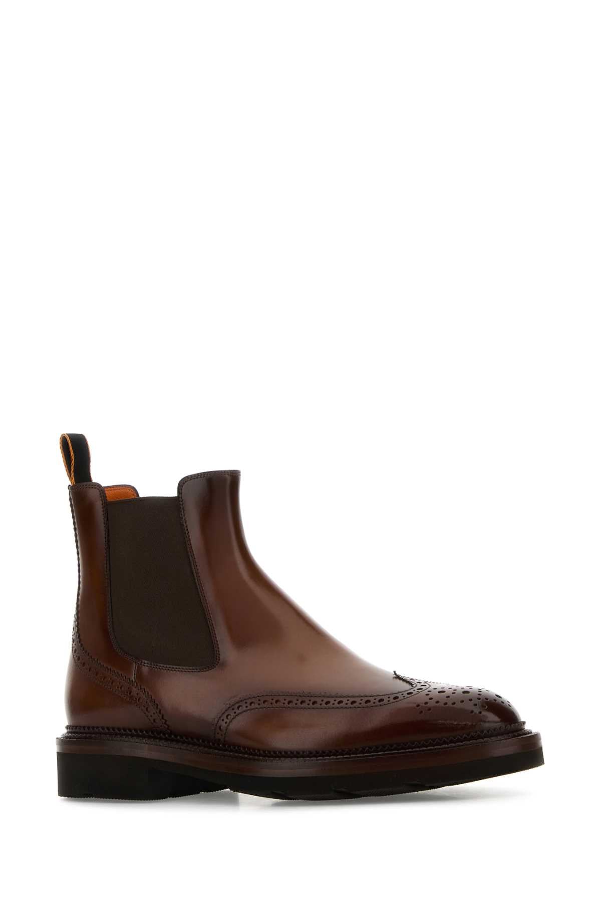 SANTONI Men's Leather Kalama Ankle Boots