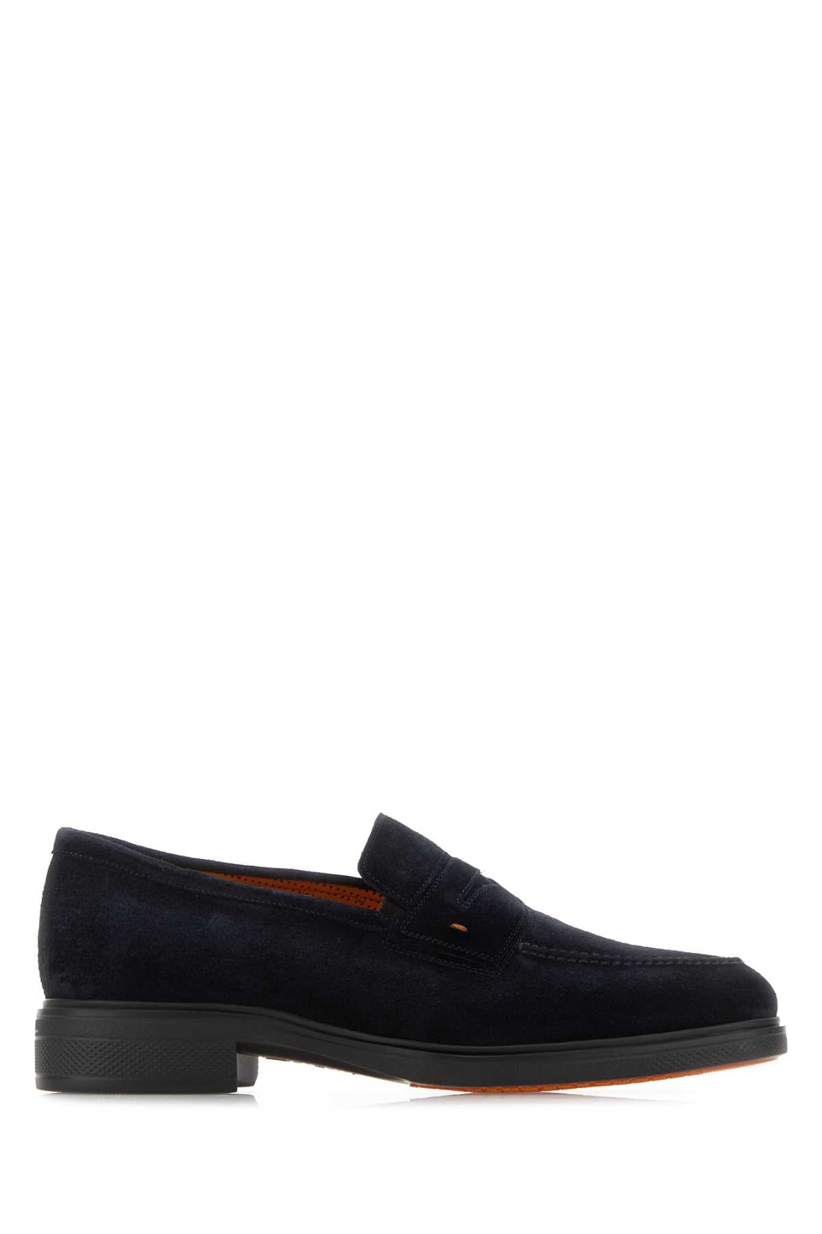 SANTONI Easy Suede Loafers for Men