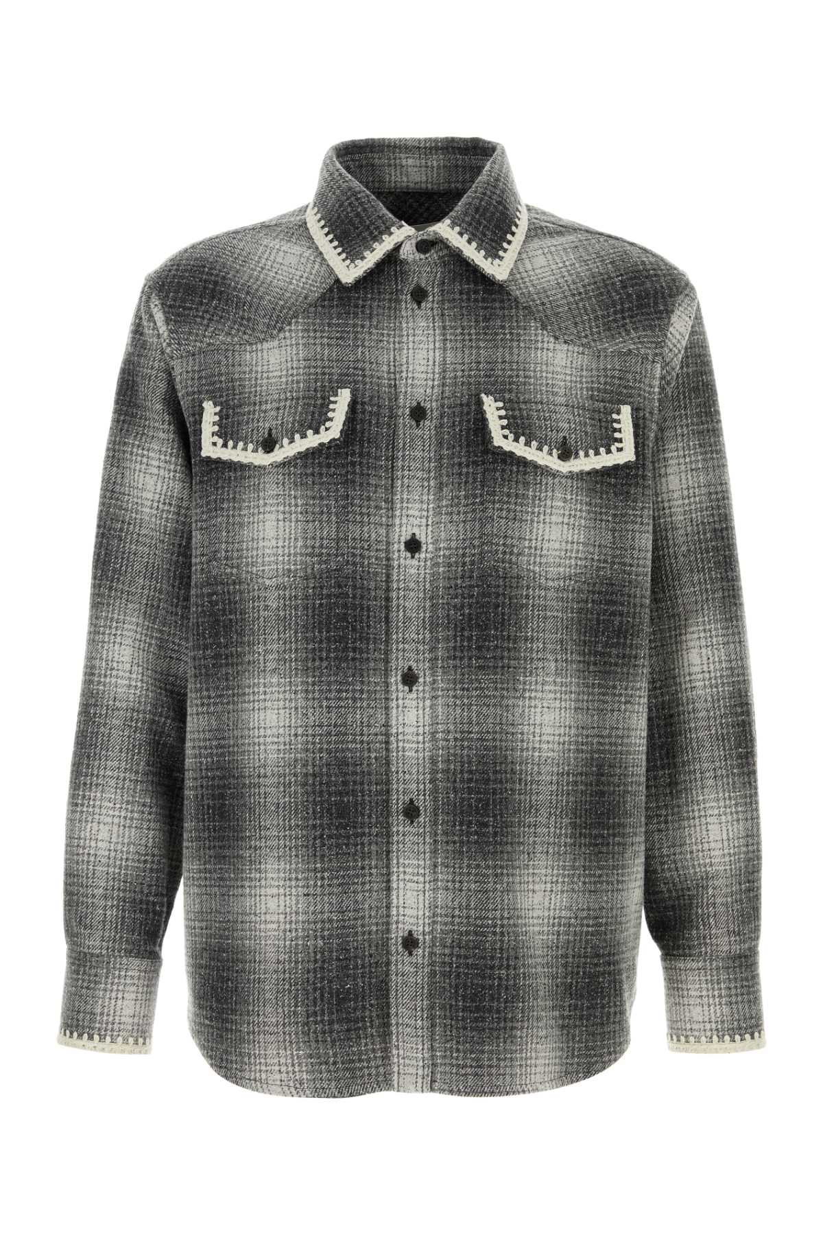 GOLDEN GOOSE DELUXE BRAND Embroidered Flannel Shirt for Men
