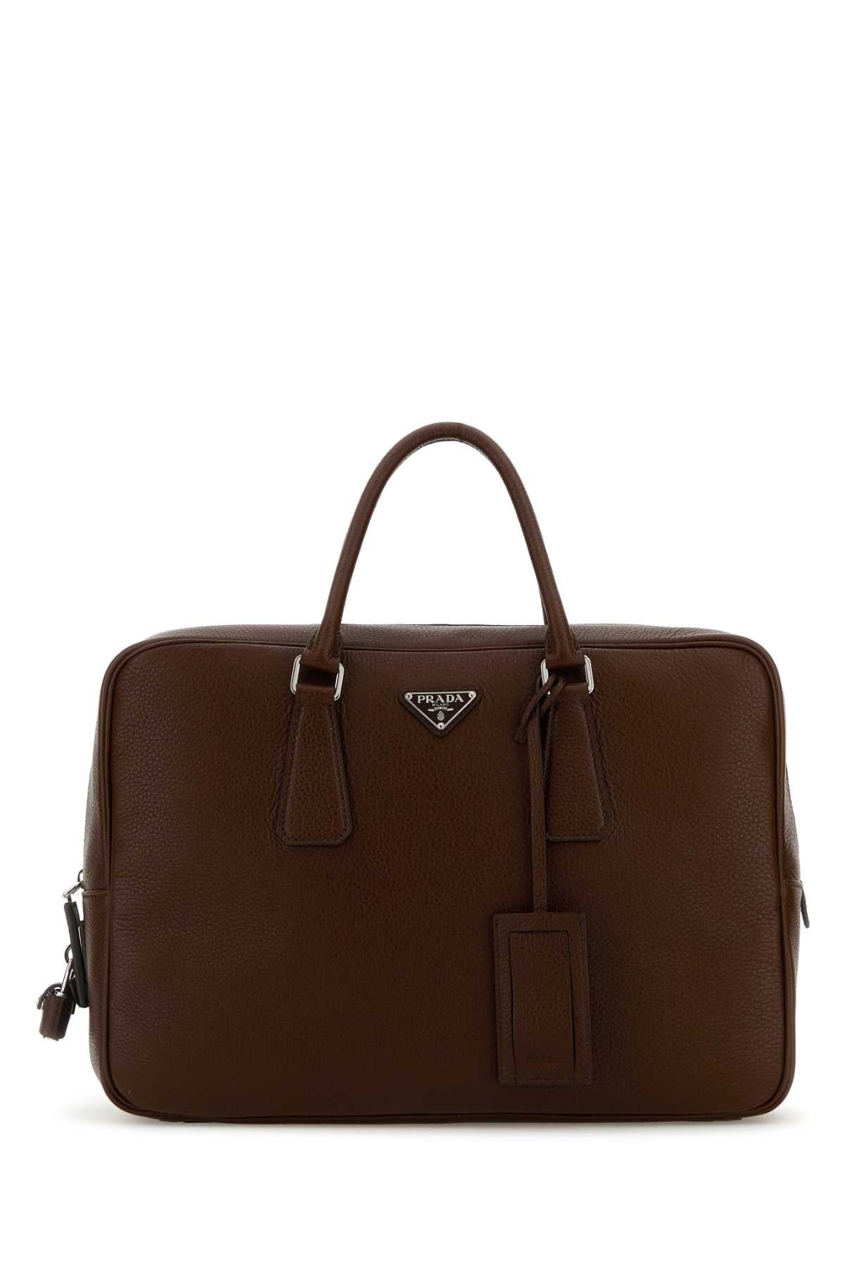 PRADA Classic Leather Briefcase - 40 cm x 28 cm x 12 cm