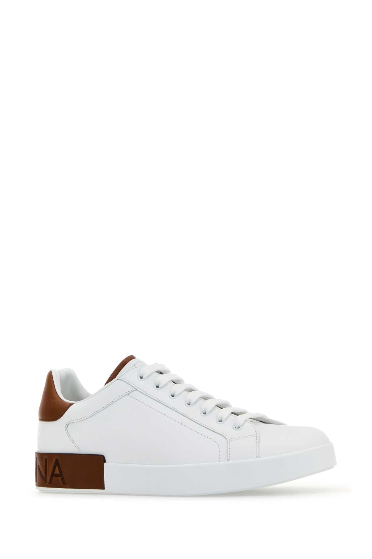 DOLCE & GABBANA Portofino Leather Sneakers - Men's 25W