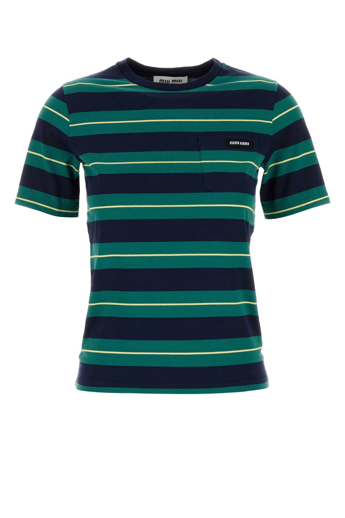 MIU MIU Embroidered Cotton T-Shirt