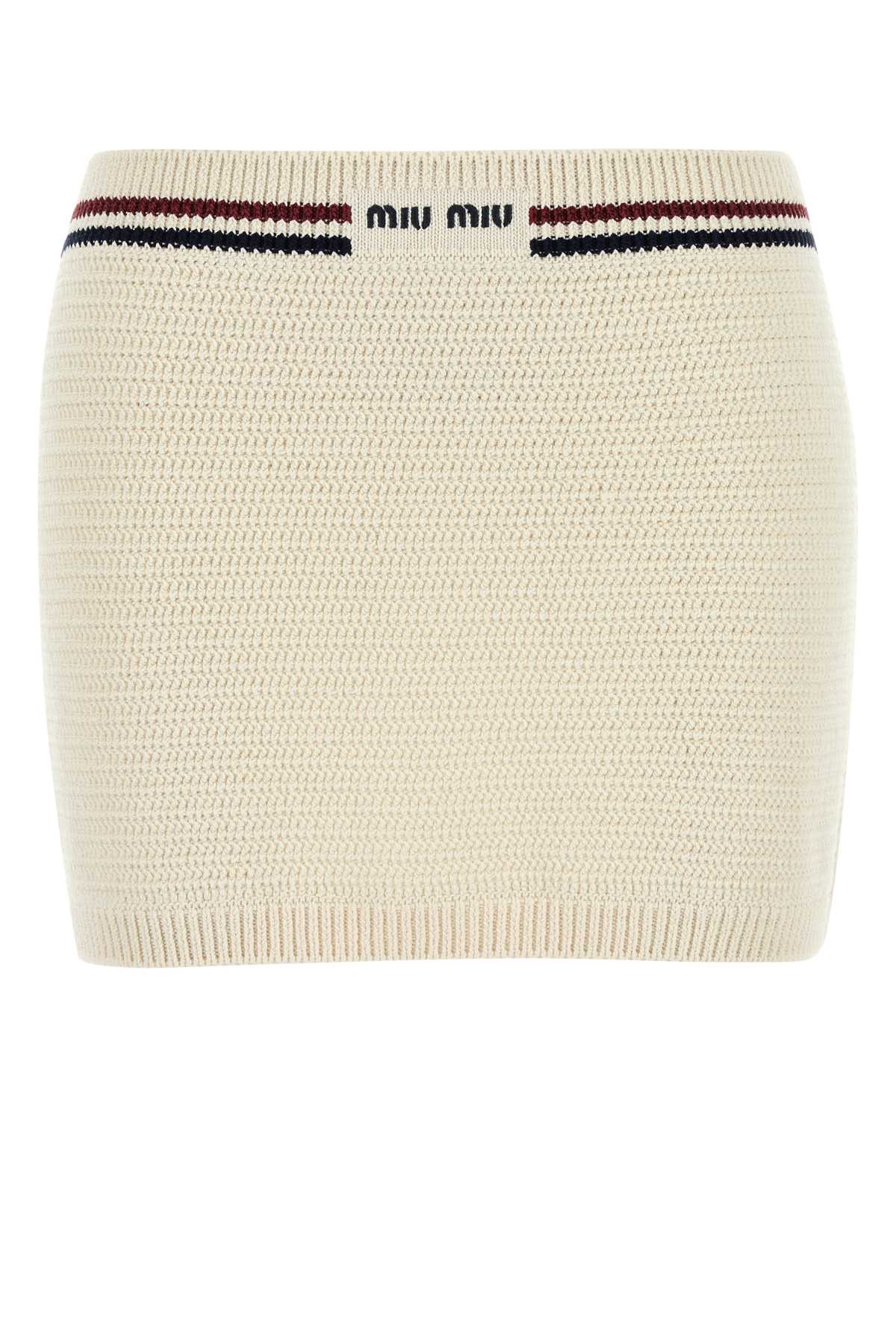 MIU MIU Stretch Crochet Mini Skirt