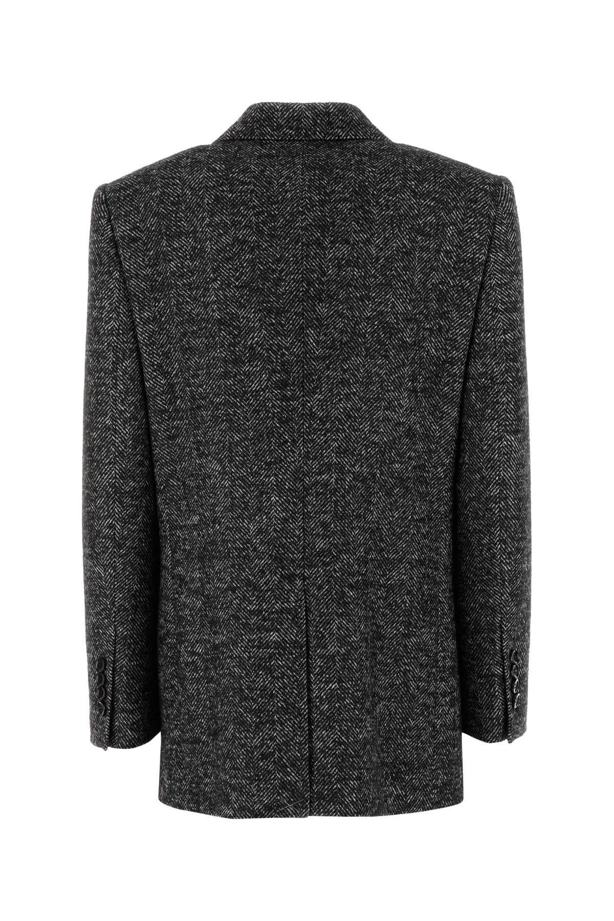 DOLCE & GABBANA Embroidered Wool Blend Blazer