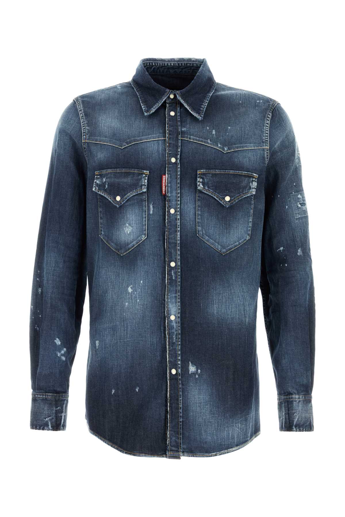 DSQUARED Stretch Denim Fashion Western Shirt for Men