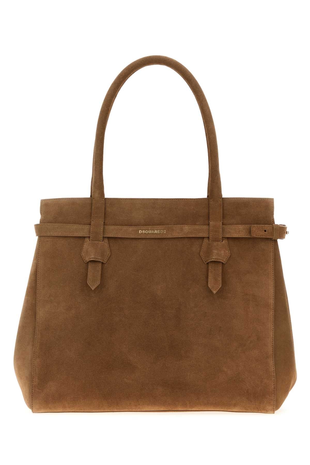 DSQUARED Biscuit Suede Twin Handbag (38.5 cm x 34 cm x 20 cm)