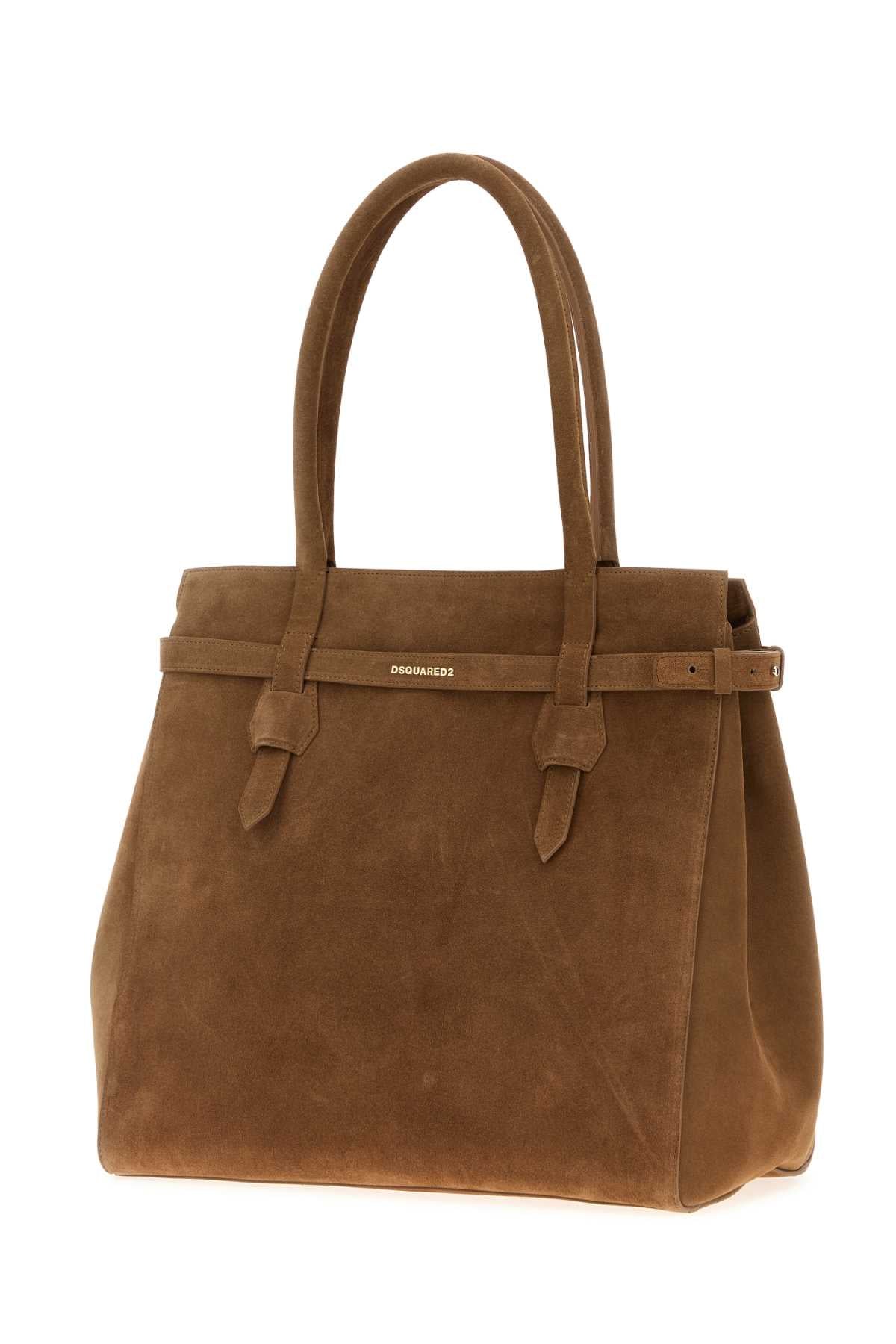 DSQUARED Biscuit Suede Twin Handbag (38.5 cm x 34 cm x 20 cm)