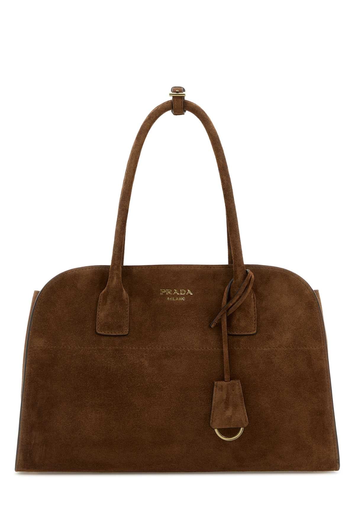 PRADA Medium Suede Shopping Handbag