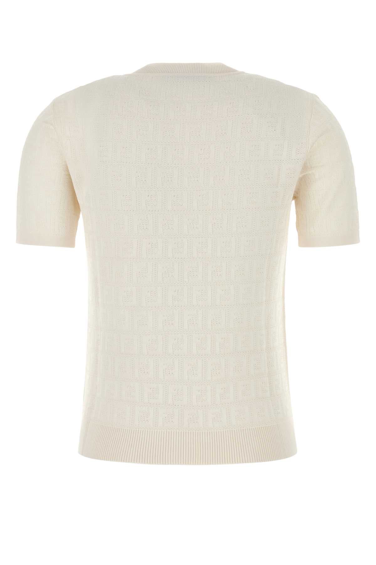 FENDI Ivory Cotton Blend Sweater - Stylish Knitwear for Women