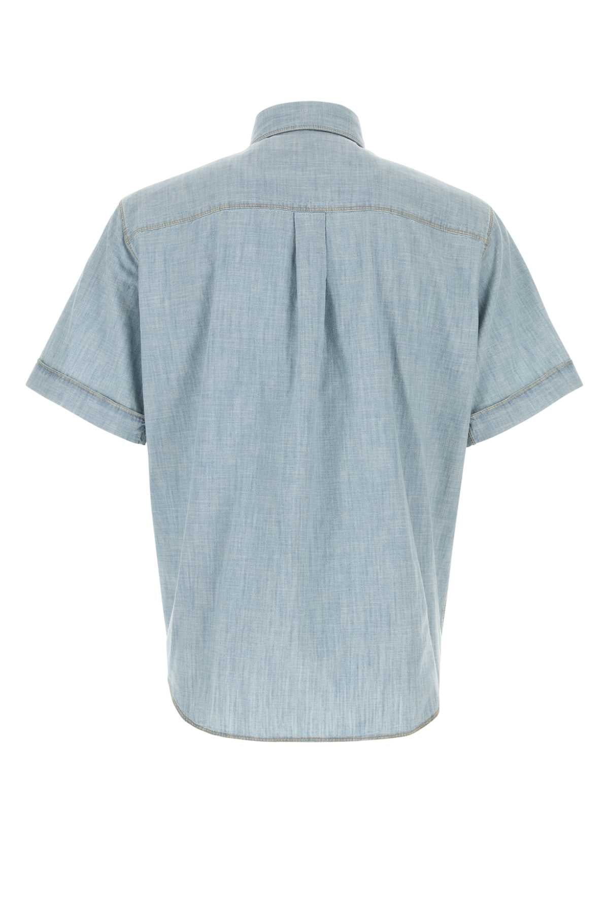 FENDI Light Blue Chambray Shirt for Men