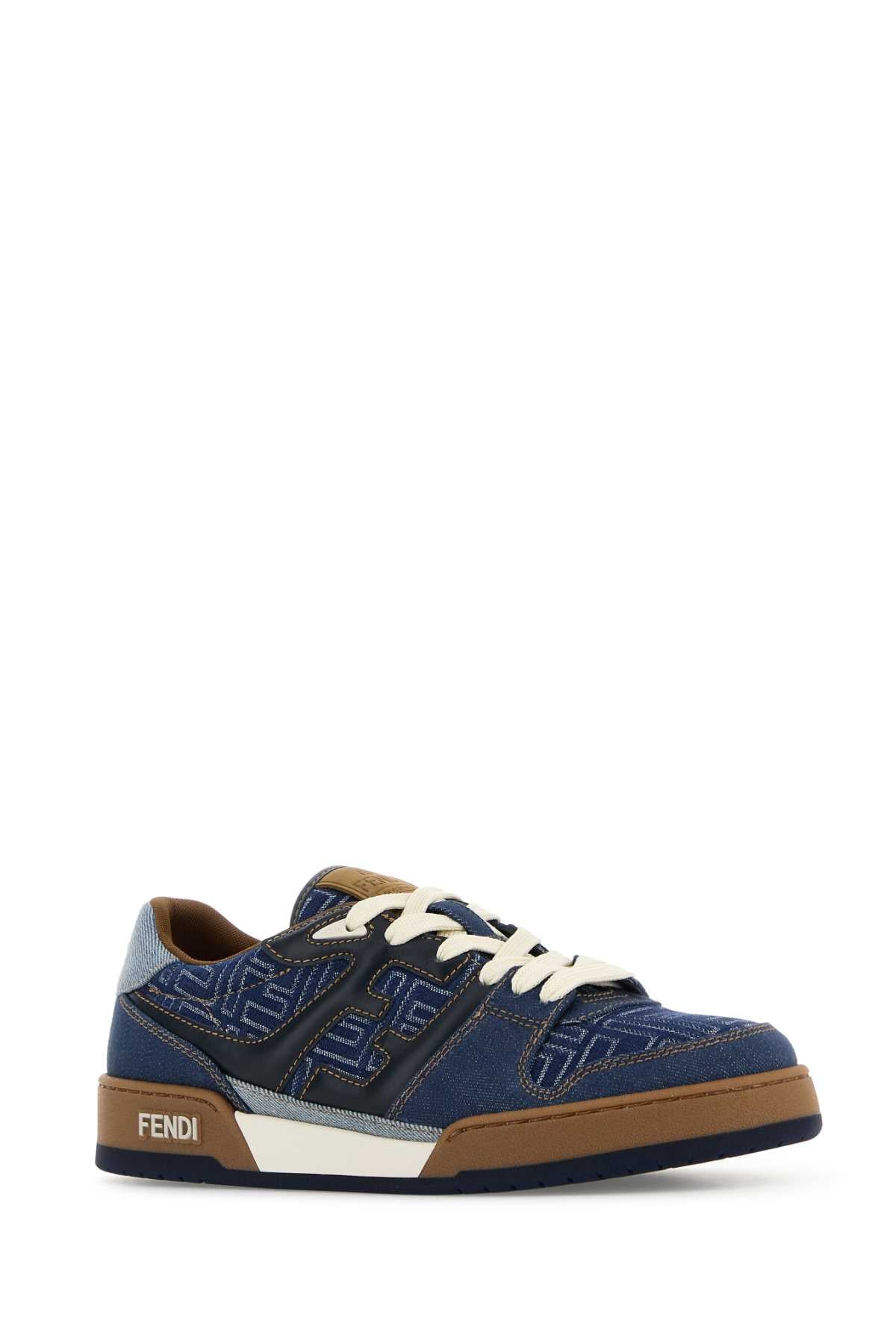 FENDI Denim Match Sneakers for Men