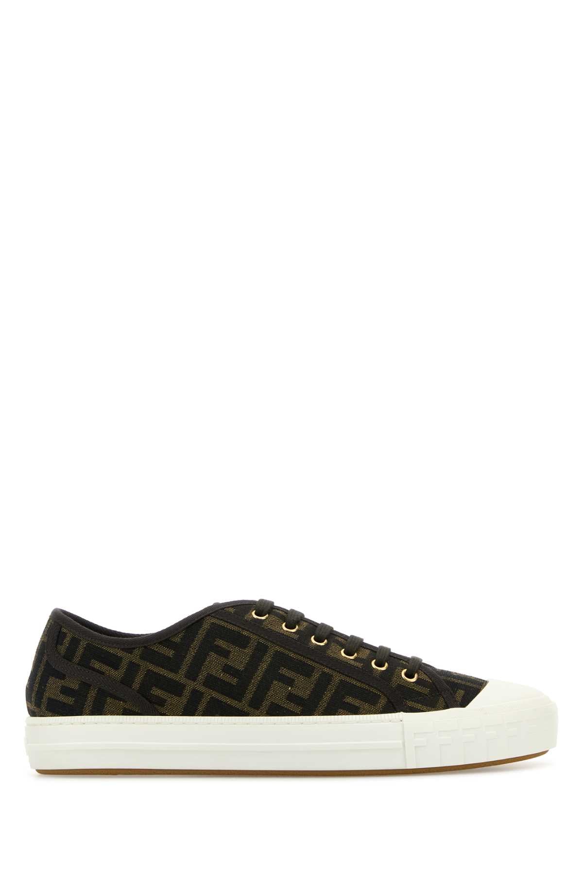 FENDI Embroidered Canvas Domino Sneaker