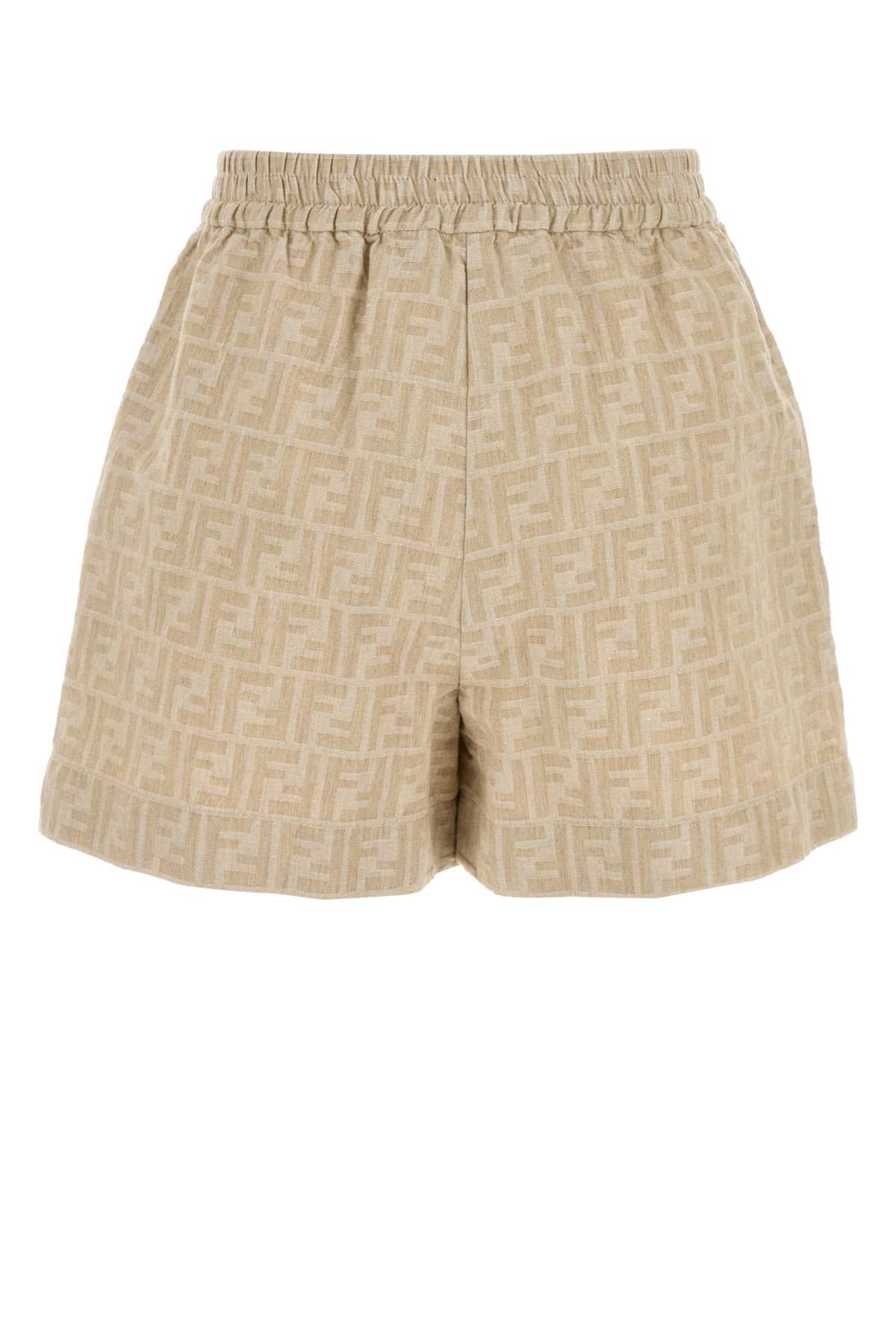 FENDI Embroidered Chambray Mini Shorts for Women