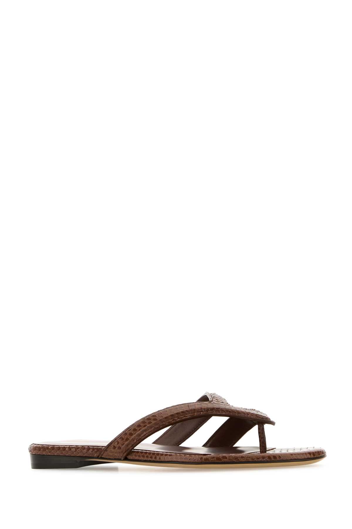 FENDI Leather Thong Slippers